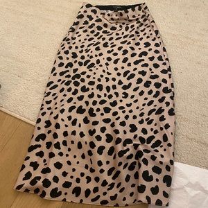 Aqua leopard midi skirt